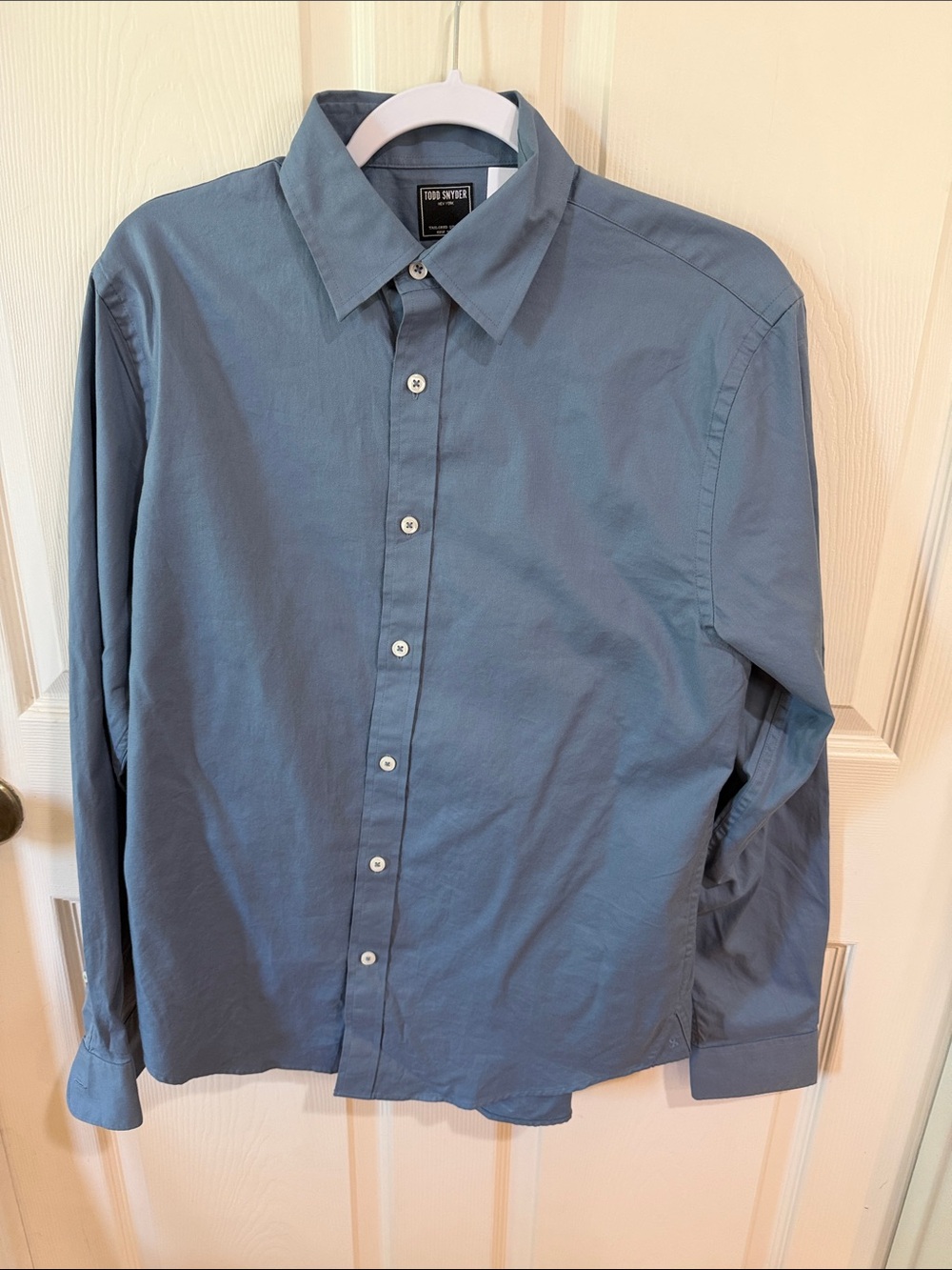 Todd Snyder Slate Grey Cotton Twill Long Point Sport Shirt Sz S.  NWT